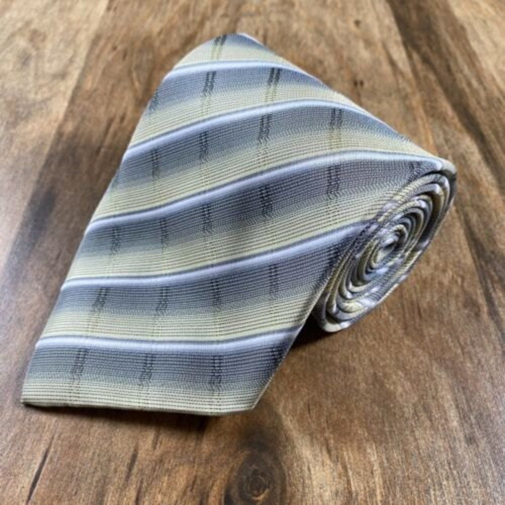 Ermenegildo Zegna Men’s 100% Silk Necktie Multicolor Striped Tie Italy 59” x 4”